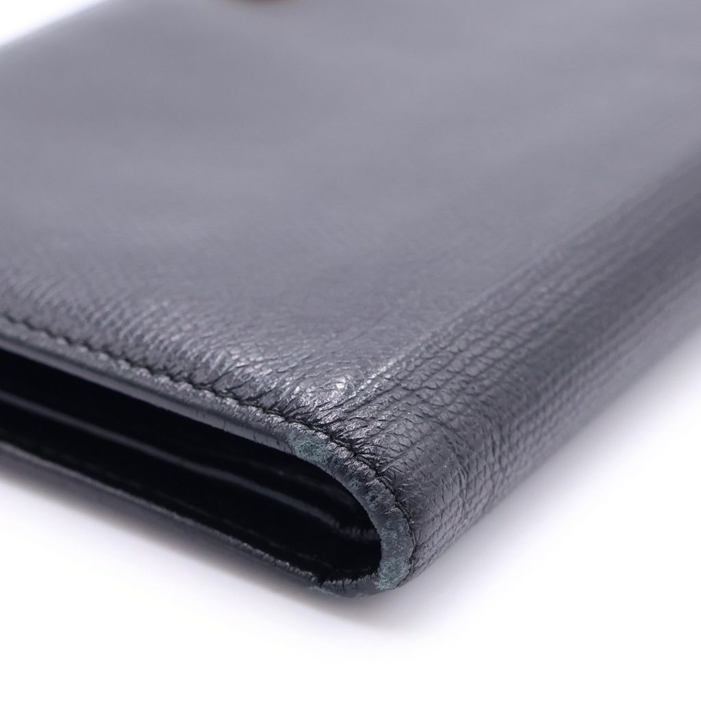 Chanel CC Logo Coco Button Leather Bifold Wallet Black — view 5