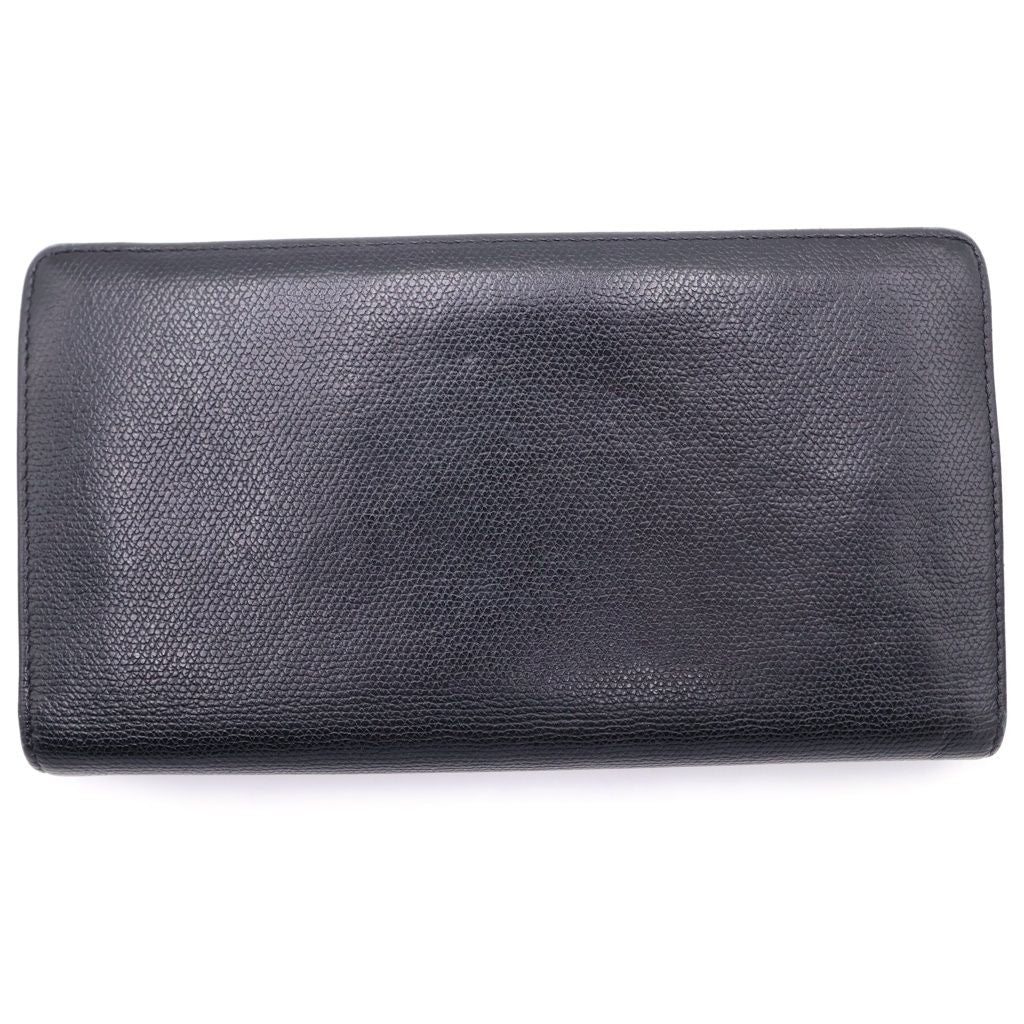 Chanel CC Logo Coco Button Leather Bifold Wallet Black — view 2