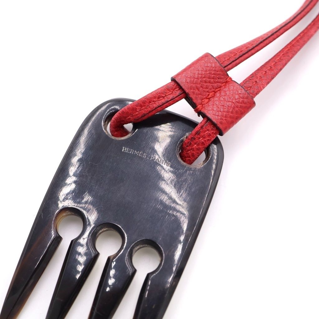 Hermes Comb Bag Charm Leather Strap — view 6