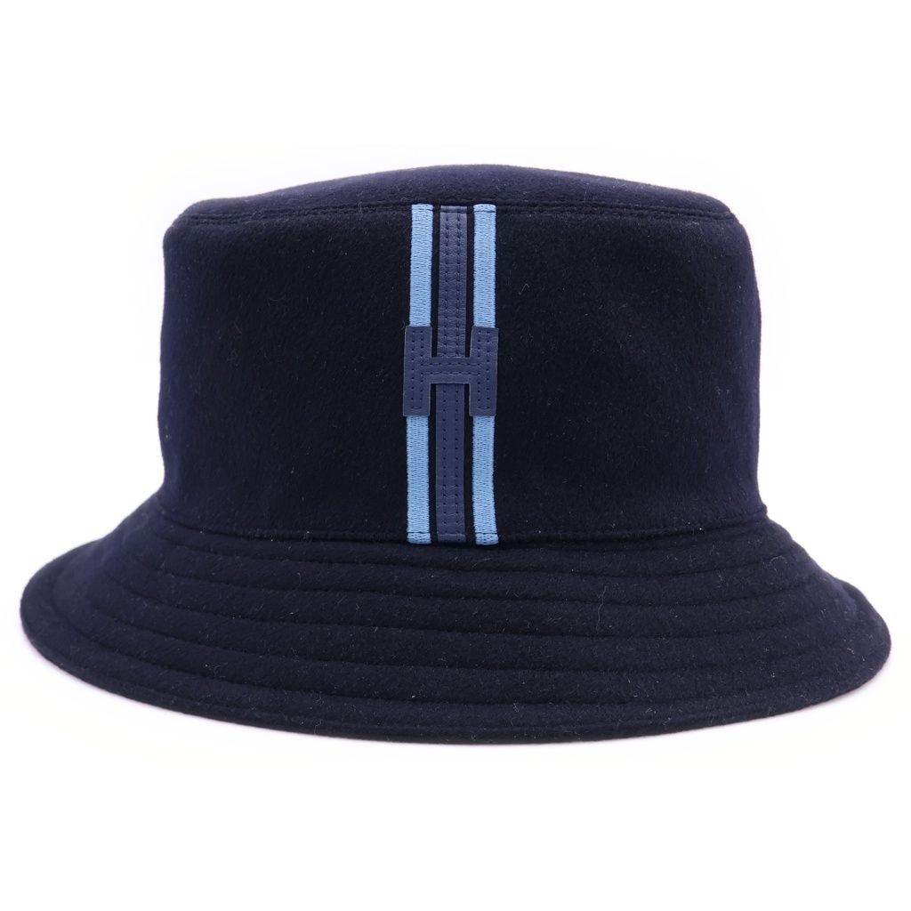 Hermes Bucket Hat Navy 57 — view 4
