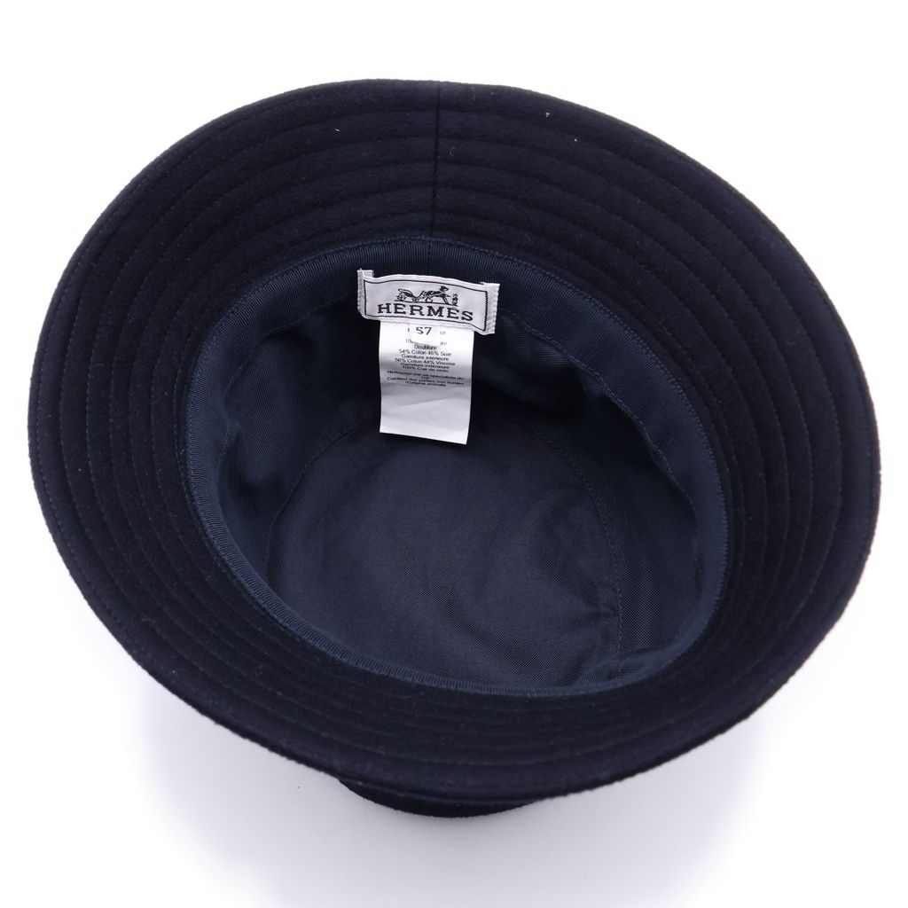Hermes Bucket Hat Navy 57 — view 5