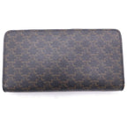 Celine Triomphe Zip Around Wallet Card Case Black Leather Gold — view 2