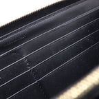 Celine Triomphe Zip Around Wallet Card Case Black Leather Gold — view 5