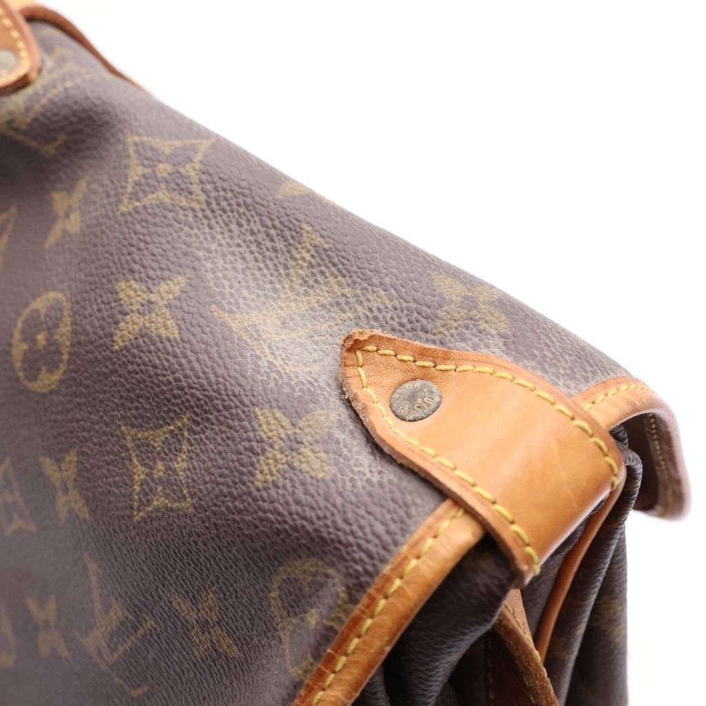 Louis Vuitton Monogram Saumur 35 Shoulder Bag Brown Leather Gold — view 7
