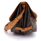 Louis Vuitton Monogram Saumur 35 Shoulder Bag Brown Leather Gold — view 3