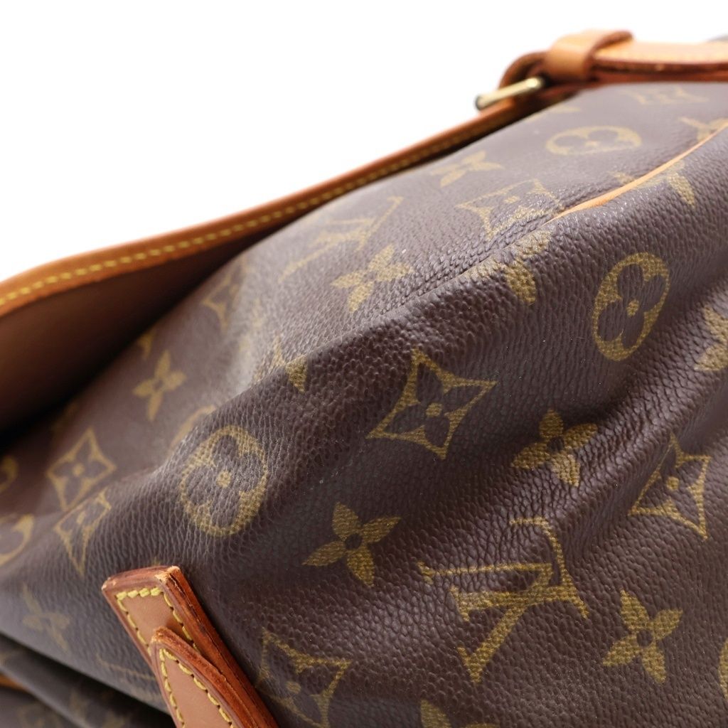 Louis Vuitton Monogram Saumur 35 Shoulder Bag Brown Leather Gold — view 6