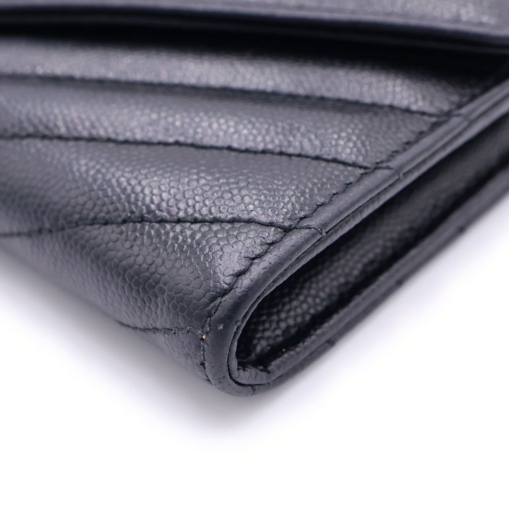 Saint Laurent Paris Cassandra Logo Plate Chez Blanc Stitch Leather Large Flap — view 5