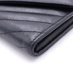 Saint Laurent Paris Cassandra Logo Plate Chez Blanc Stitch Leather Large Flap — view 5