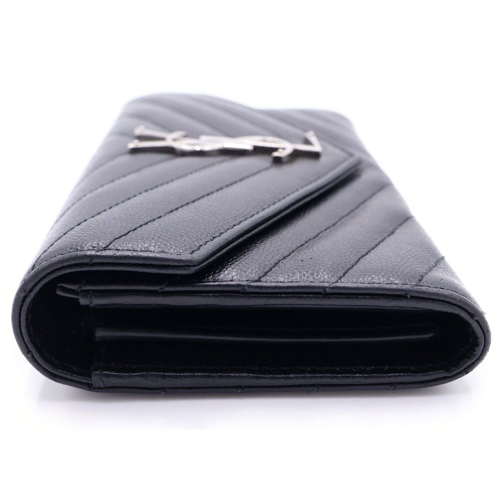 Saint Laurent Paris Cassandra Logo Plate Chez Blanc Stitch Leather Large Flap — view 3