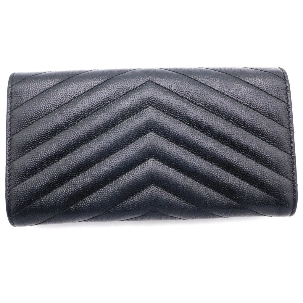 Saint Laurent Paris Cassandra Logo Plate Chez Blanc Stitch Leather Large Flap — view 2