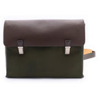 Louis Vuitton Sarah Tov GM Taiga Leather Canvas Shoulder Bag Brown Green