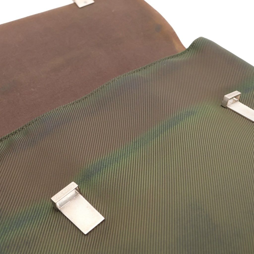 Louis Vuitton Sarah Tov GM Taiga Leather Canvas Shoulder Bag Brown Green — view 7
