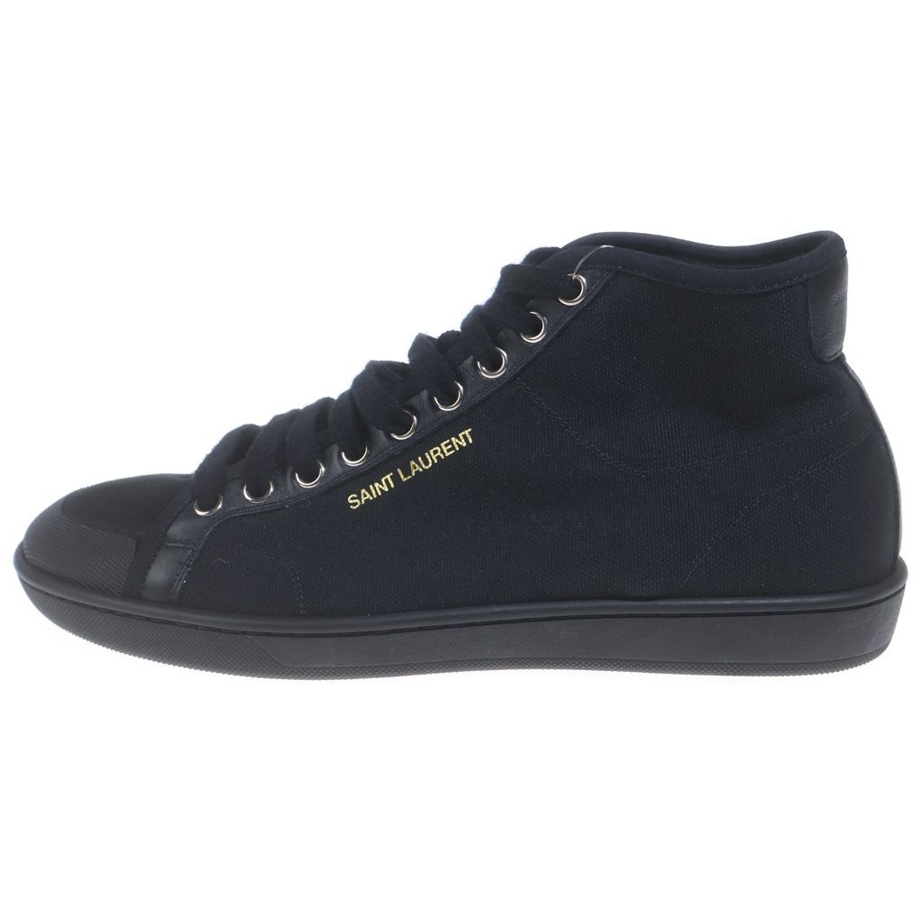 Saint Laurent Paris Mid Top High Cut Sneakers Black