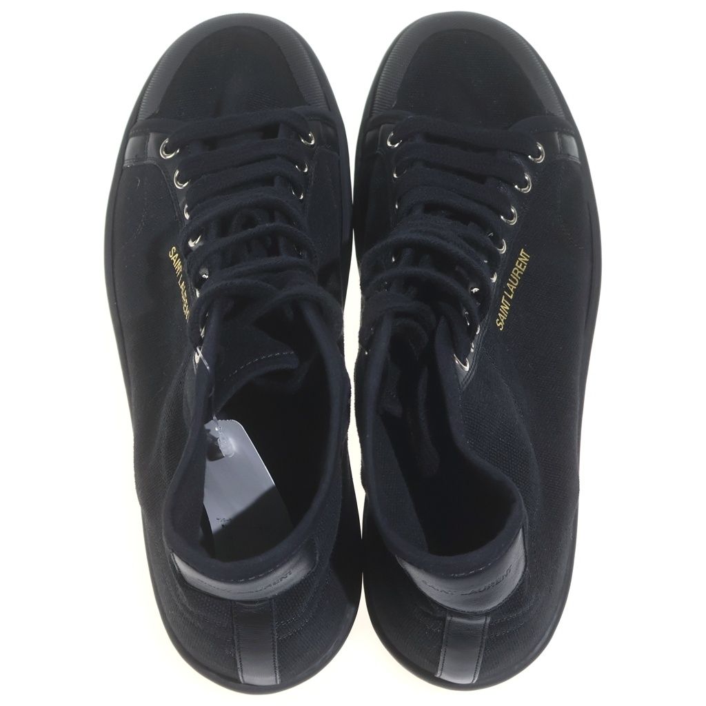 Saint Laurent Paris Mid Top High Cut Sneakers Black — view 4