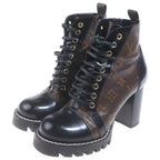 Louis Vuitton Monogram Star Trail Line Short Ankle Boots Heels Leather Gold — view 2