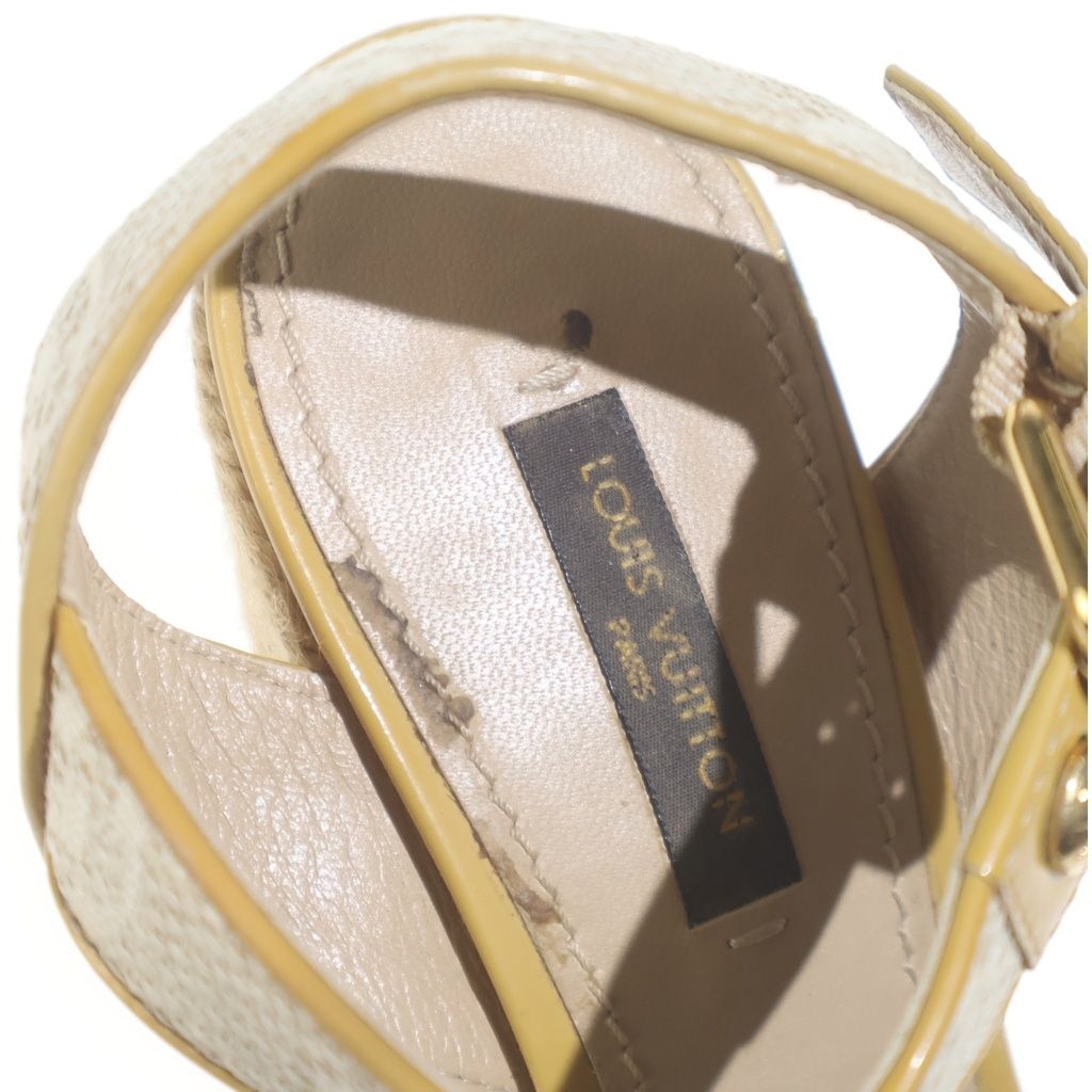 Louis Vuitton Star Board Line Wedge Sole Sandals Beige — view 6