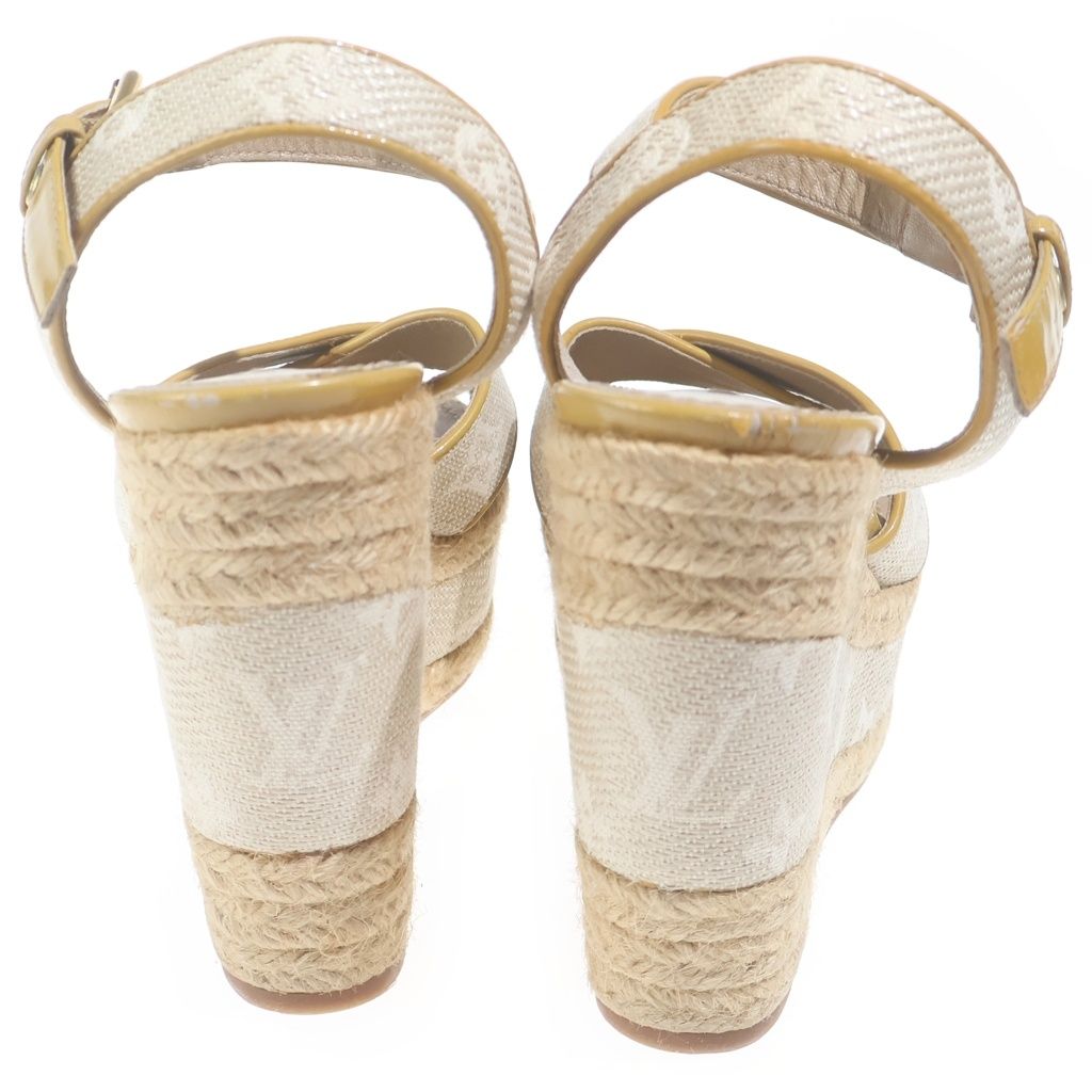 Louis Vuitton Star Board Line Wedge Sole Sandals Beige — view 3