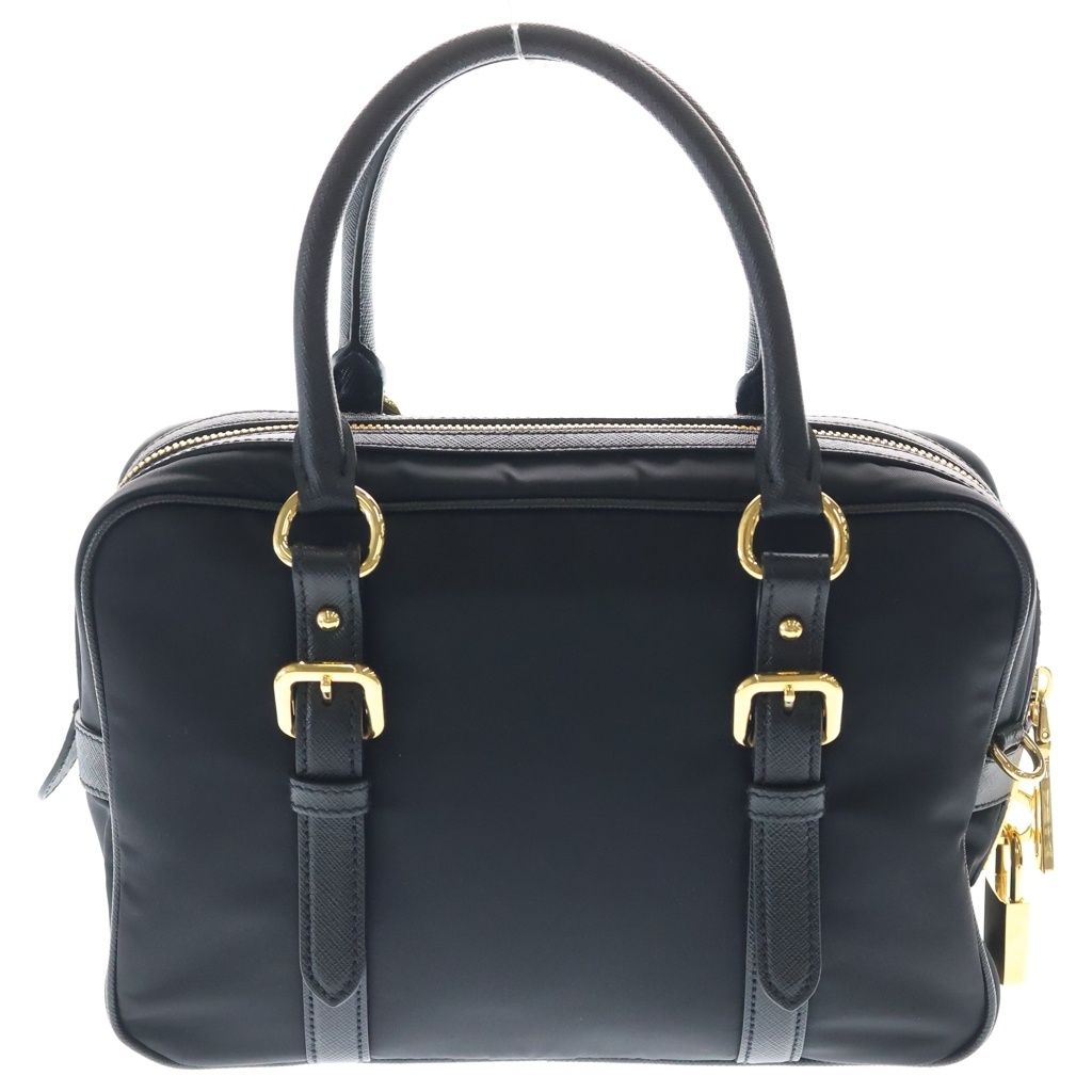 Prada Saffiano Tessuto Nylon Leather 2-Way Shoulder Bag Black — view 2