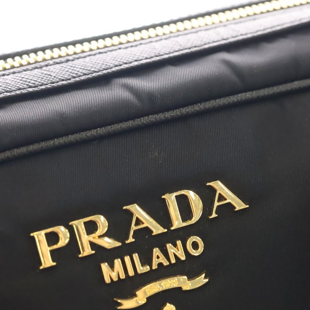 Prada Saffiano Tessuto Nylon Leather 2-Way Shoulder Bag Black — view 6