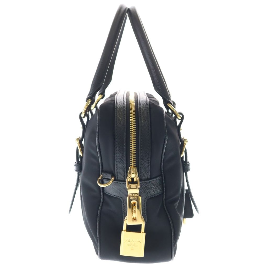 Prada Saffiano Tessuto Nylon Leather 2-Way Shoulder Bag Black — view 3
