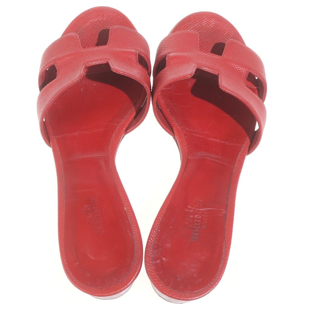 Hermes Oasis Sandals Red Leather — view 4