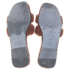 Hermes Oran Fleece Sandals Brown — view 5