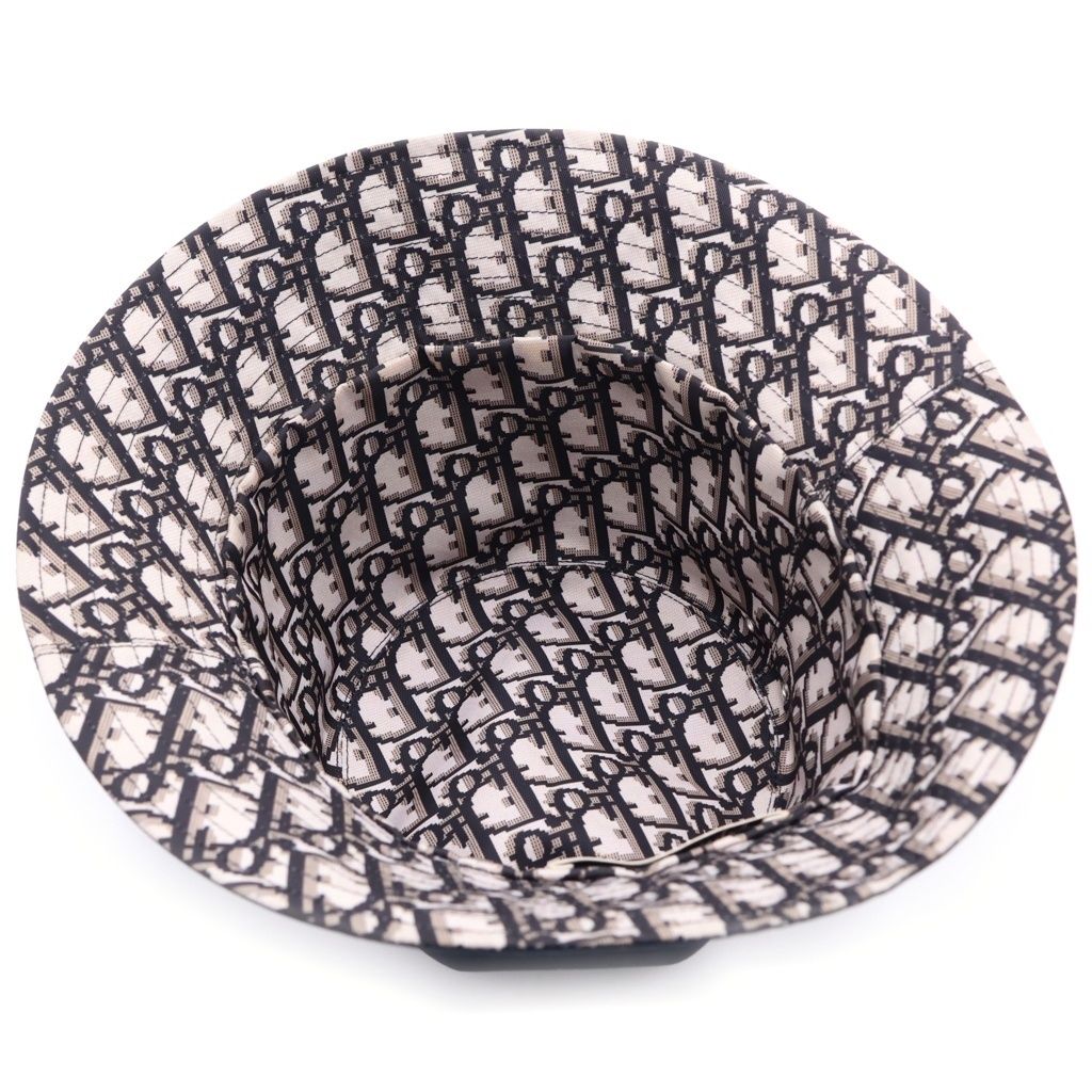 Dior Lining Oblique Pattern Bucket Hat Black — view 6