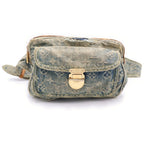 Louis Vuitton Monogram Denim Bum Bag Mini Indigo Blue Brown Gold
