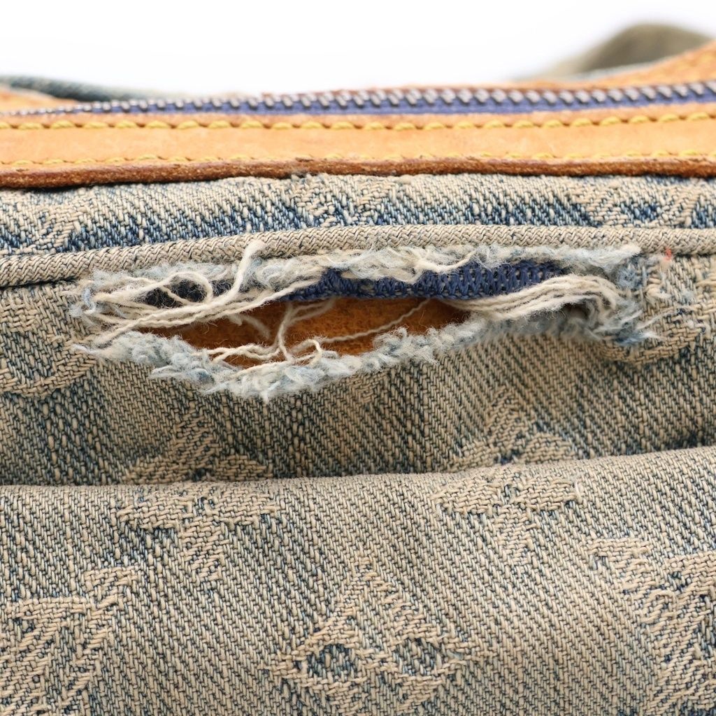 Louis Vuitton Monogram Denim Bum Bag Mini Indigo Blue Brown Gold — view 7