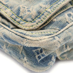 Louis Vuitton Monogram Denim Bum Bag Mini Indigo Blue Brown Gold — view 5