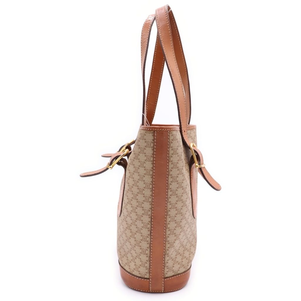 Celine Macadam Handbag Beige Leather Gold — view 3