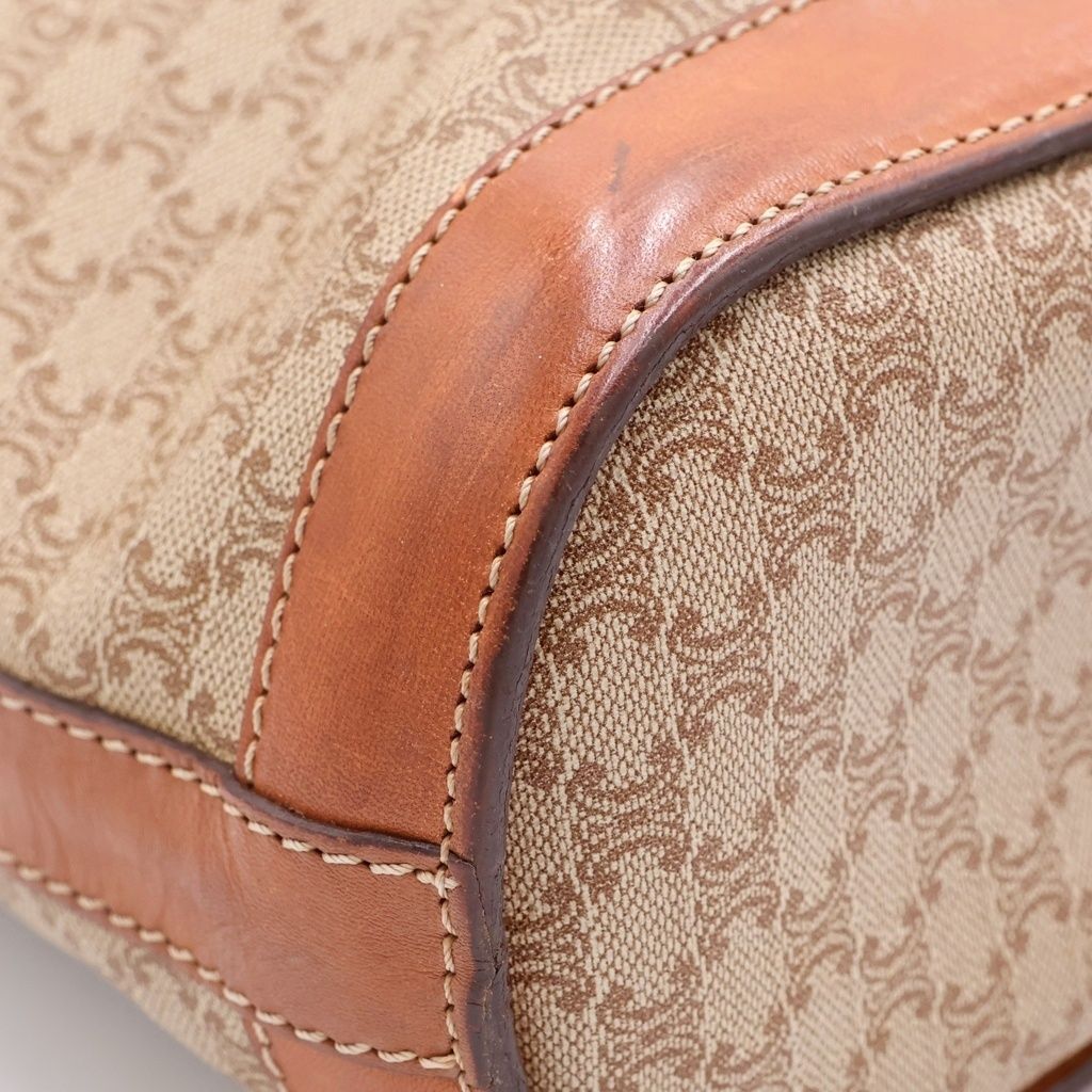 Celine Macadam Handbag Beige Leather Gold — view 6