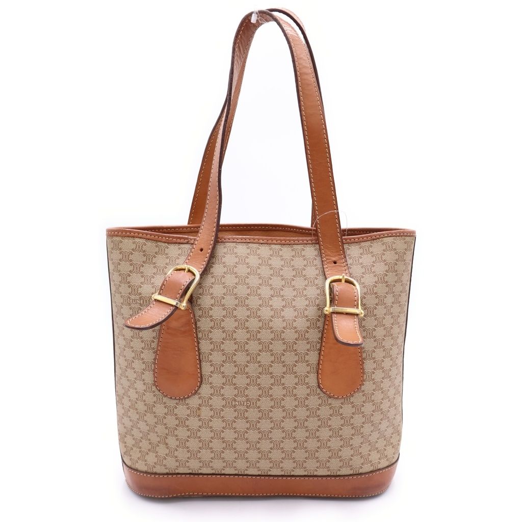 Celine Macadam Handbag Beige Leather Gold — view 2
