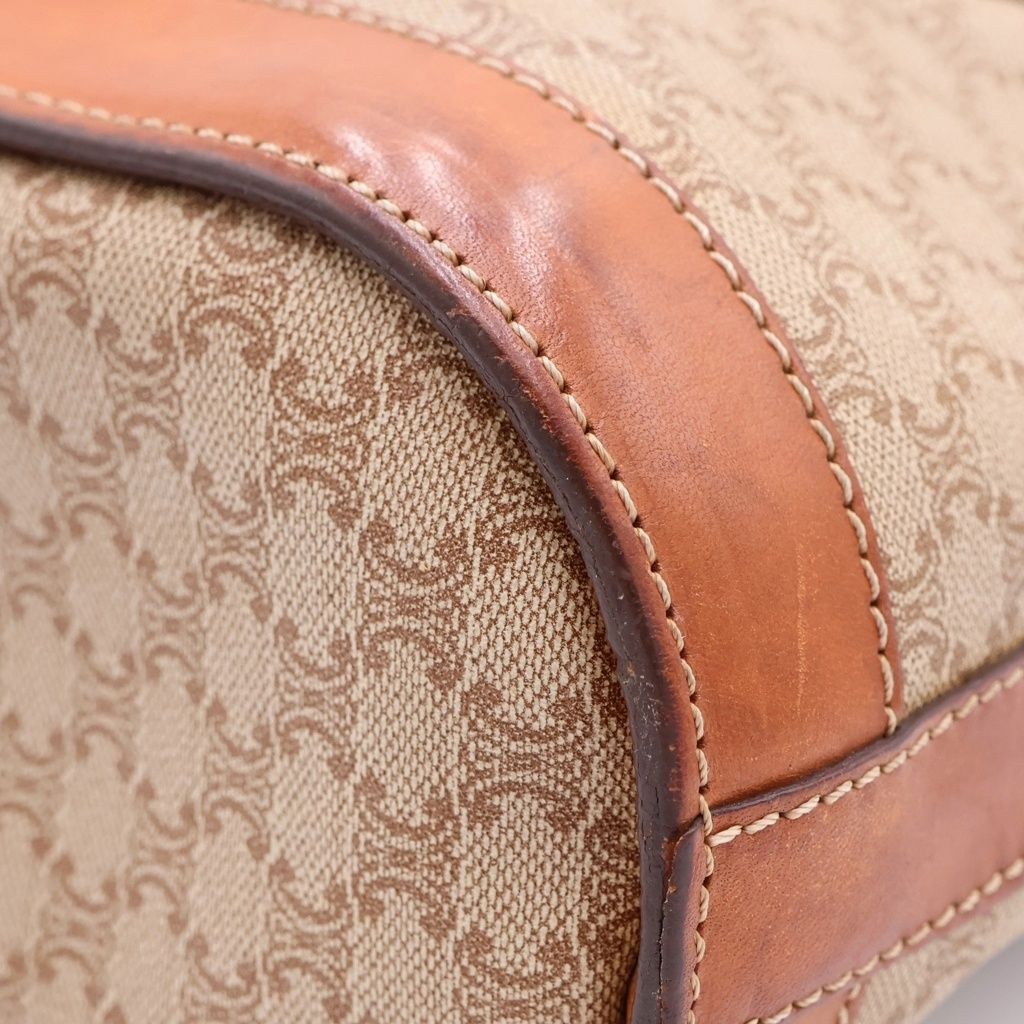 Celine Macadam Handbag Beige Leather Gold — view 5
