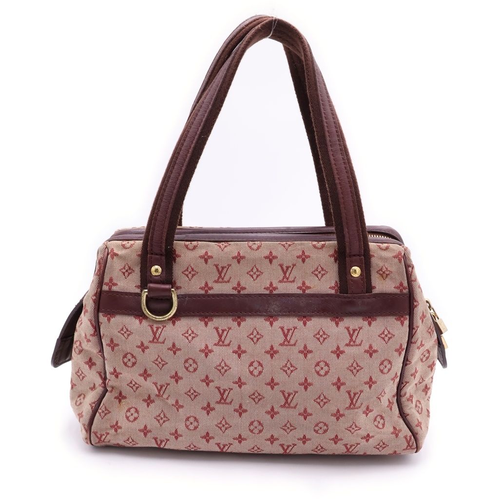 Louis Vuitton Monogram Mini Josephine Handbag Wine Red Leather Canvas Gold — view 2