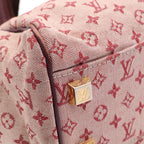 Louis Vuitton Monogram Mini Josephine Handbag Wine Red Leather Canvas Gold — view 6