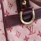 Louis Vuitton Monogram Mini Josephine Handbag Wine Red Leather Canvas Gold — view 7