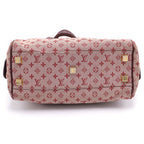 Louis Vuitton Monogram Mini Josephine Handbag Wine Red Leather Canvas Gold — view 4