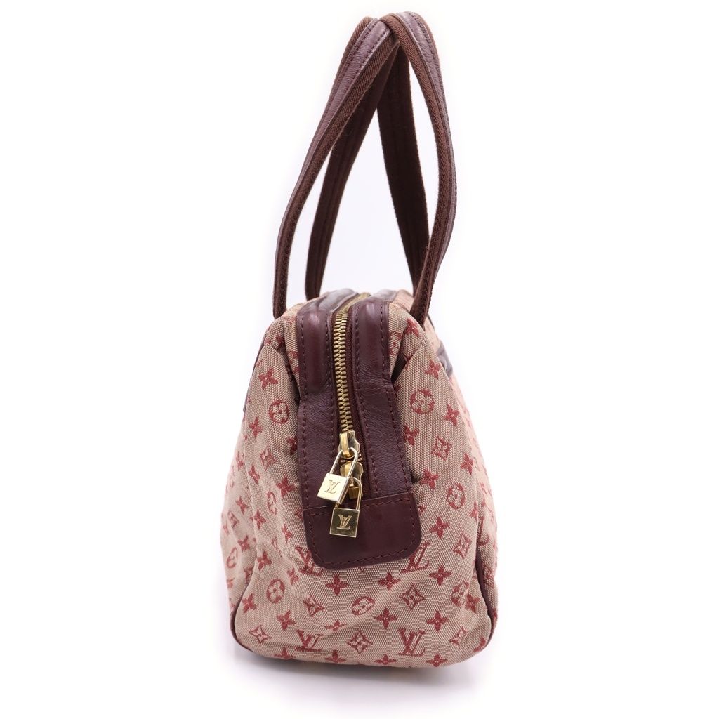 Louis Vuitton Monogram Mini Josephine Handbag Wine Red Leather Canvas Gold — view 3