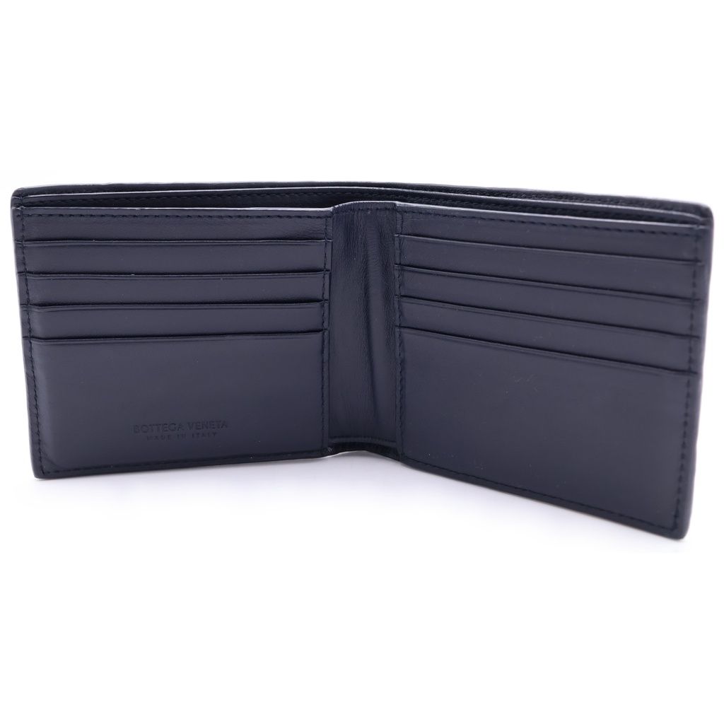 Bottega Veneta Intrecciato Bicolor Bifold Wallet Leather Black White — view 4