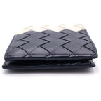 Bottega Veneta Intrecciato Bicolor Bifold Wallet Leather Black White — view 3