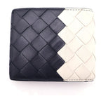 Bottega Veneta Intrecciato Bicolor Bifold Wallet Leather Black White — view 2