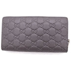 Gucci GG Emblem Zip Around Wallet Card Case Gray Leather Silver — view 2