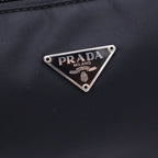 Prada Re-Nylon Pouch Handbag Nylon Silver Black — view 6