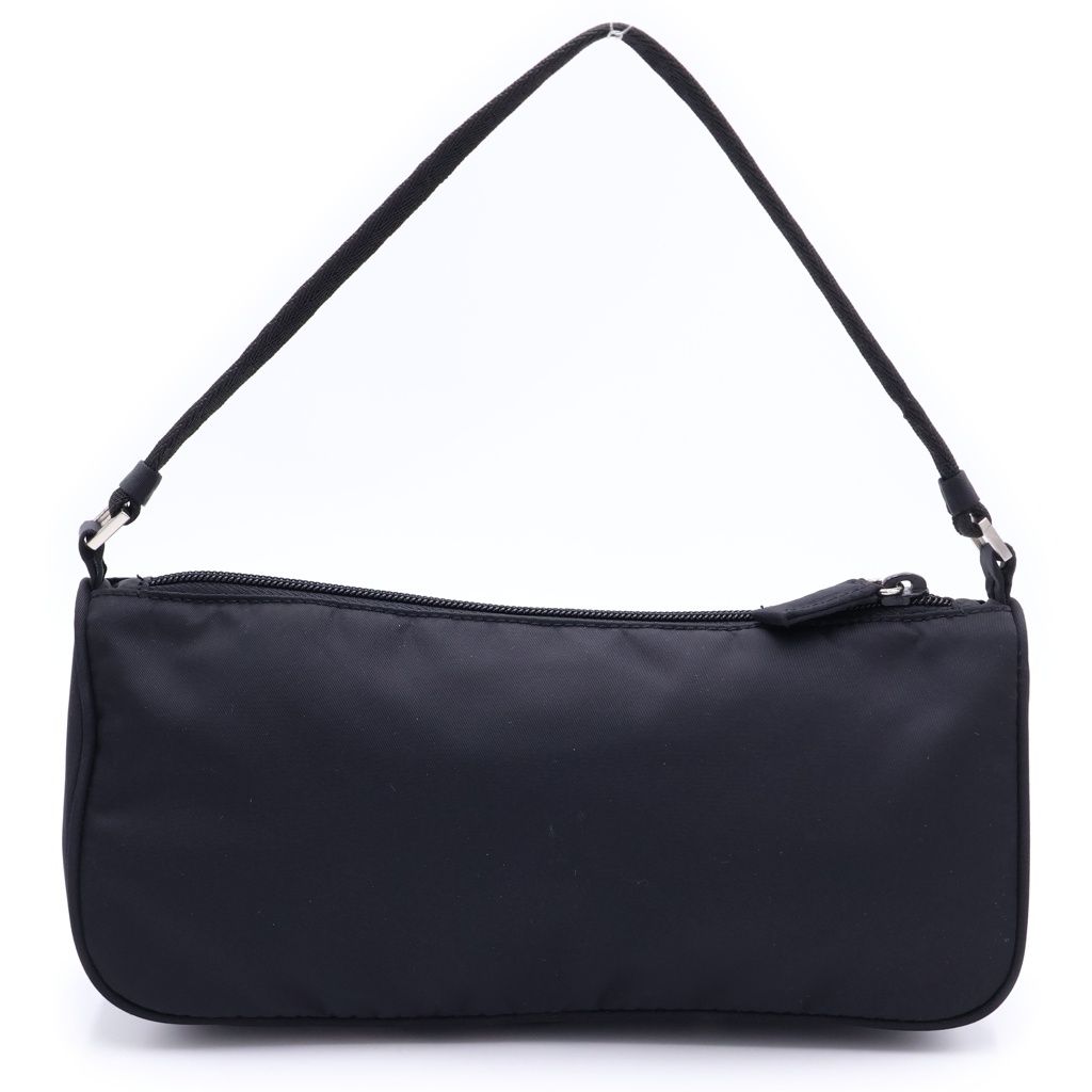 Prada Re-Nylon Pouch Handbag Nylon Silver Black — view 2