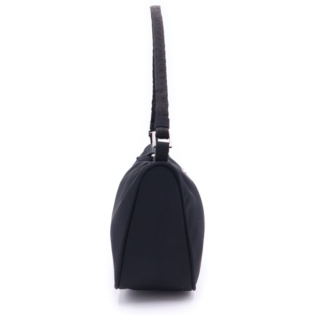 Prada Re-Nylon Pouch Handbag Nylon Silver Black — view 3
