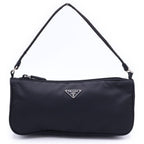 Prada Re-Nylon Pouch Handbag Nylon Silver Black