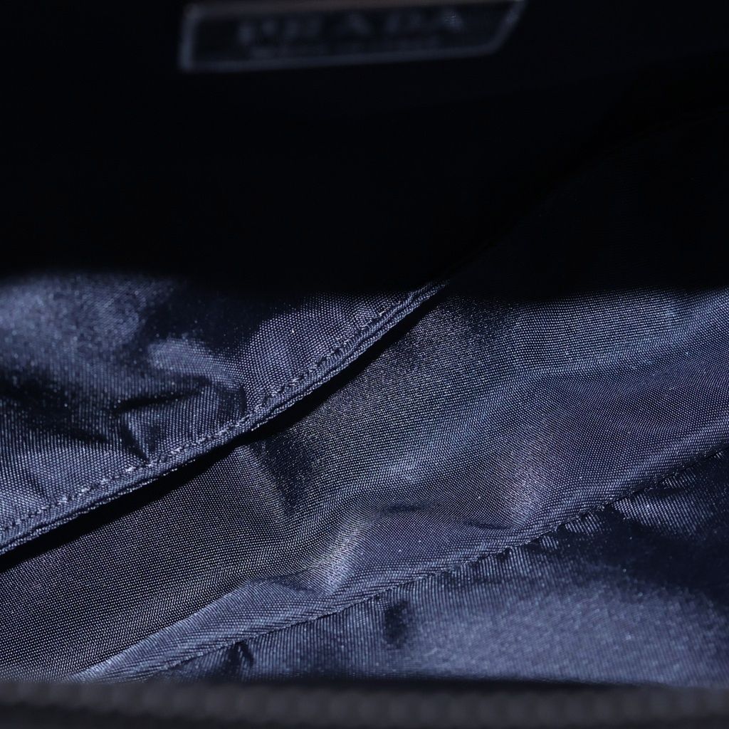 Prada Re-Nylon Pouch Handbag Nylon Silver Black — view 8