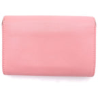 Chanel CC Logo Camellia Lambskin Flap Wallet Fold Pink — view 2