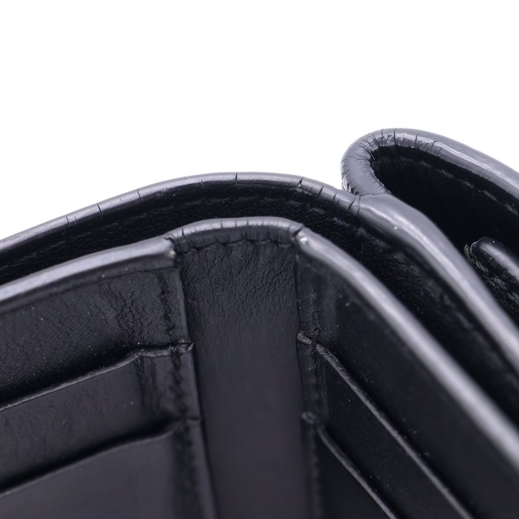 Loewe Anagram Trifo Ledo Wallet Compact Bifold Black Leather Silver — view 6